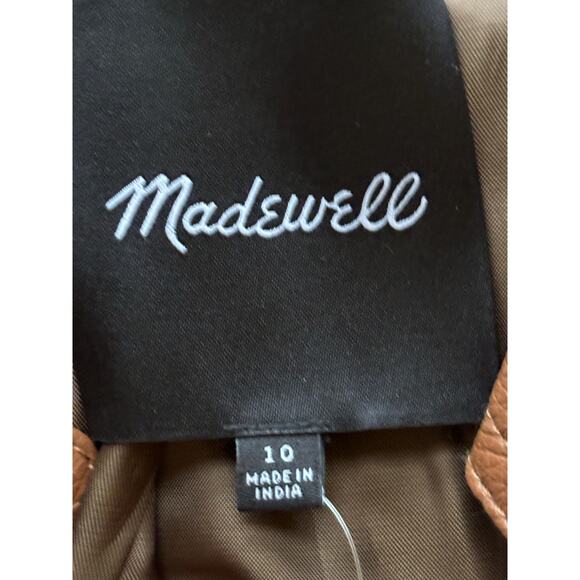 Madewell Shrunken Zip Front lamb leather Jacket, NWT, polished, street style - Picture 5 of 7